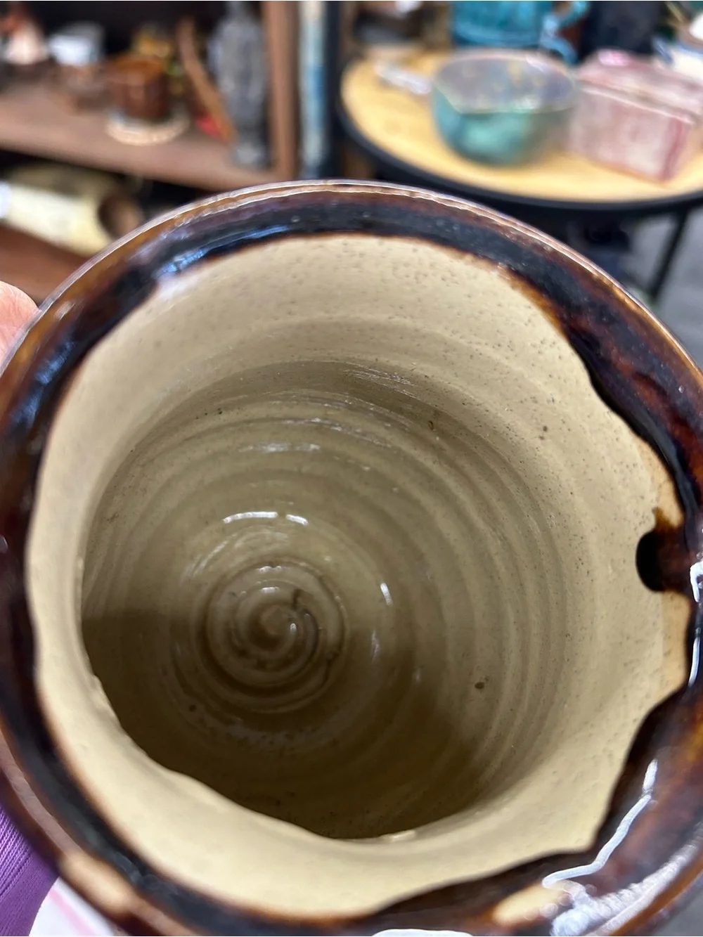 Handmade Creamy Tan Ceramic Mug - Artisan Home Accent ceramic face whimsical